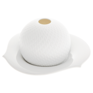 Windlicht, Form "Wellenspiel Relief", Weiß, H 8,5 cm