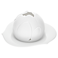 Windlicht Seerosenblüte, Form "Wellenspiel Relief", Weiß, H 9 cm