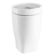 Coffee to go Becher mit Porzellandeckel, klein, Form "Nova", Weiß, V 0,35 l
