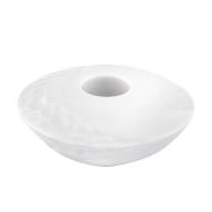 Leuchter, klein, Faustkeilserie, Weiß, H 3,4 cm