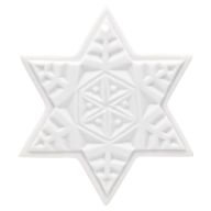 Christmas star, white, without glaze, H 5,5 cm