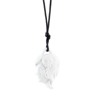 Anhänger "Sternzeichen" Jungfrau, Weiß, Biskuit, 4 x 2,6 cm