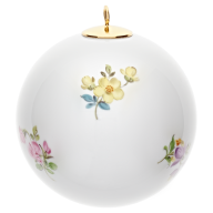 Baumschmuck Kugel, Gestreute Blümchen, bunt, weißer Rand, Ø 5 cm