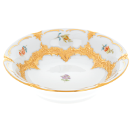 Bowl, Shape "B-Form", Strewn flowers, gold (bronze coloured), light, L  cm