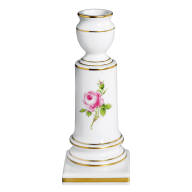 Leuchter, Form "Neuer Ausschnitt", Rose mitte, bunt, Goldrand, H 14 cm