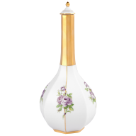 Flakon "Kleine Blumenbuketts", purpur und grün, H 26 cm