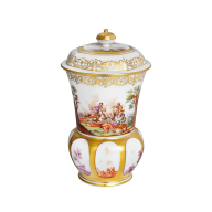 Pokal "Bataillenmalerei", Bataillenmalerei nach Wouverman, H 18 cm