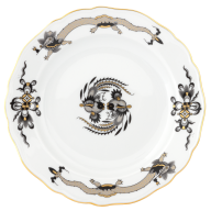 Starter- and Dessert Plate, large, Shape "New Cutout", Court dragon, black, Ø 22 cm