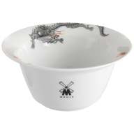 Rasierschale, Mingdrachen (33a173), Logo Firma Mühle, Markenzeichen, platin, Ø 12,5 cm