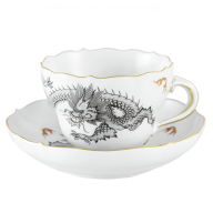 Cappuccinotasse, Form "Neuer Ausschnitt", Ming-Drache, schwarz, V 0,25 l