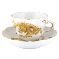 Cappuccinotasse, Form "Neuer Ausschnitt", Ming-Drache, gelb, V 0,25 l