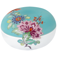 Dose III, Indische Blumenmalerei, Lim. 50, Form "Neuer Ausschnitt", Ø 13 cm