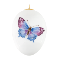 Osterei, groß, Schmetterling, blau, purpur, H 7 cm