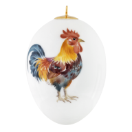 Osterei, groß, Hahn, bunt, rechts, H 7 cm