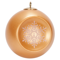 Kugel, Eisstern mit Markenzeichen Meissen mattweiß, kupfergoldfarben glasiert, H 5 cm