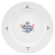 Suppenteller, Form "No 41", Noble Blue, Blütenzweige, Doppelblatt, Ø 23 cm