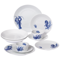 Starter-Set, 10-tlg. für 2 Personen, Form "MEISSEN® Cosmopolitan", Blue Treasures & Weiß