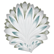 Ananasblatt, Bunt staffiert, L 24 cm