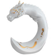 Chinesisches Tierkreiszeichen Drache, Gold staffiert, H 12,5 cm