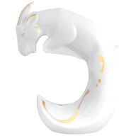 Chinesisches Tierkreiszeichen Ziege, Gold staffiert, H 12,5 cm