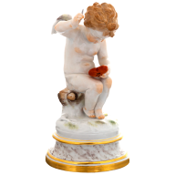 Cupid patching up a wounded heart, H 18 cm