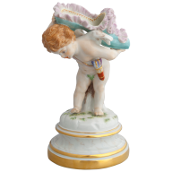 Down-trodden cupid, Coloured with gold, H 17,5 cm