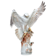 Falke, Bunt, platin und gold staffiert, H 75 cm