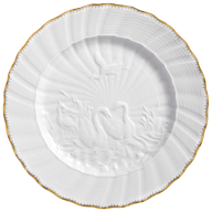 Platzteller, Form "Schwanendessin", Goldkante, Goldrand, Ø 32 cm
