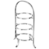 Teller-Etagere, 3-fach, Aluminium vernickelt, H 45 cm, Ø 26 cm