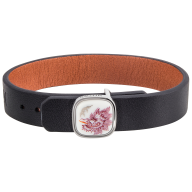 Lederarmband Ming-Drache Purpur, Schließe 925 Sterlingsilber