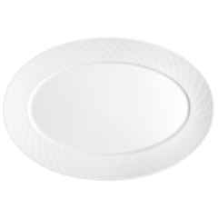Platter, oval, small, Shape "No 41 Waves Relief", white, L 30 cm