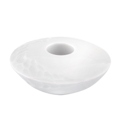 Leuchter, klein, Faustkeilserie, Weiß, H 3,4 cm