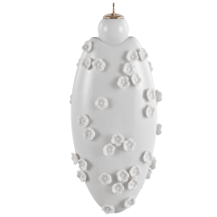 Baumschmuck Ellipse, Schneeballblüten, Weiß, H 9,5 cm