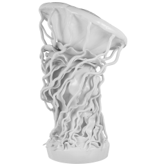 Qualle mit flachem Kopf, Weiß, H 36 cm