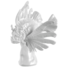 Fisch Feuerfisch, Weiß, H 28 cm