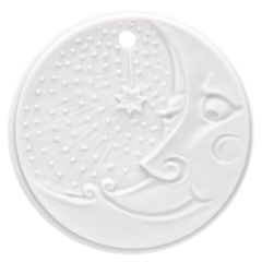 Mond, Weiß, bisquit, H 4,2 cm