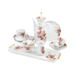 Dejeuner "Rosenkomposition in Purpur und Sepia"