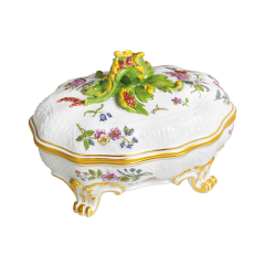 Dose mit Pfefferschote "Alte Blumenmalerei", H 11,5 cm