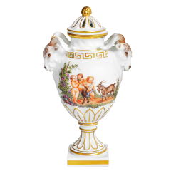 Pokal mit Widderköpfen "Mythologische Szene", H 18,5 cm