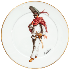 Wall Plate, Shape "No 41", commedia dell` arte, Fritellino, Ø 33 cm