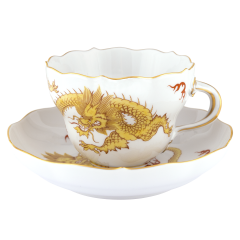 Cappuccinotasse, Form "Neuer Ausschnitt", Ming-Drache, gelb, V 0,25 l