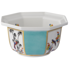 Schale, achteckig Blüten- und Vogelmotive, Limitierte Meisterwerke, Ø 16,5 cm