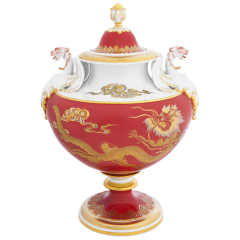 Vase mit Drachen, H 33 cm