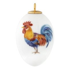 Osterei, Hahn, bunt, links, H 5 cm