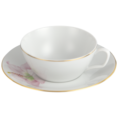Teetasse, Form "MEISSEN® Cosmopolitan", "Giant Bloom", Hibiskus, Goldrand, V 0,2 l