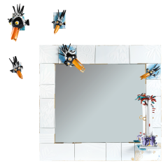 Spiegel Die Suche nach dem Glück II, Unikat, Silvia Klöde, H 67 cm