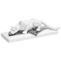 Leopard, Meissen Atelier, Afrika schwarz, L 17 cm