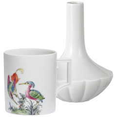 Homeoffice-Set, 2-tlg., Henkelbecher "Fancy Birds", Vase "Landscape"