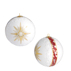 Christmas bauble set, 2-pcs, "Meissen Christmas Star", red