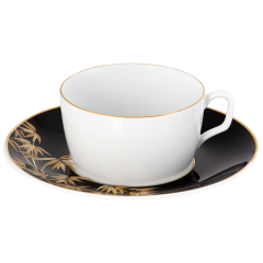 Cappuccinotasse, Form "MEISSEN® Cosmopolitan", "Golden Bamboo", schwarz, V 0,3 l